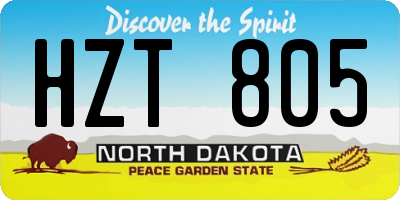 ND license plate HZT805