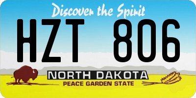 ND license plate HZT806
