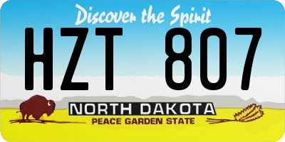 ND license plate HZT807