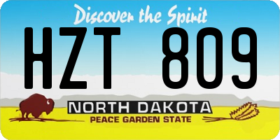 ND license plate HZT809