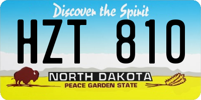 ND license plate HZT810