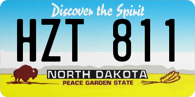 ND license plate HZT811
