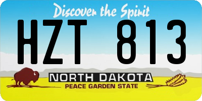 ND license plate HZT813