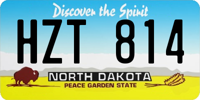 ND license plate HZT814
