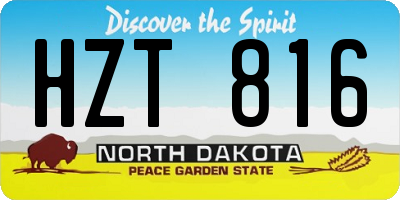 ND license plate HZT816