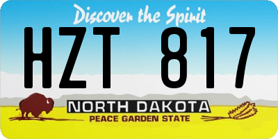 ND license plate HZT817