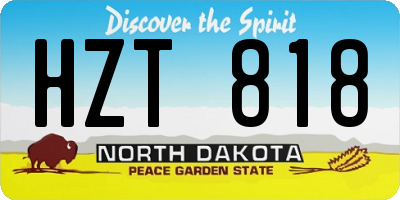 ND license plate HZT818