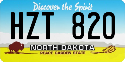 ND license plate HZT820