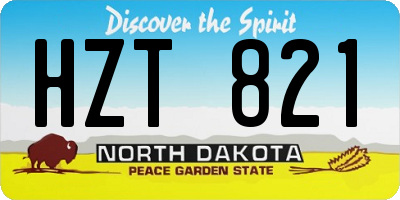 ND license plate HZT821