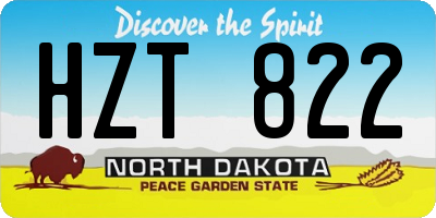ND license plate HZT822