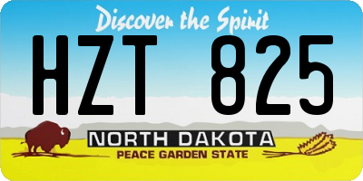 ND license plate HZT825