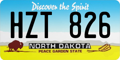 ND license plate HZT826