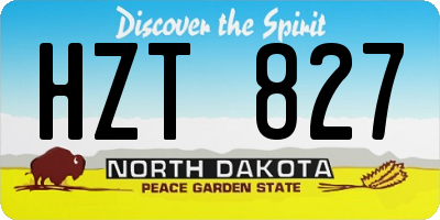 ND license plate HZT827