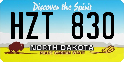 ND license plate HZT830