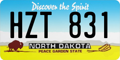 ND license plate HZT831