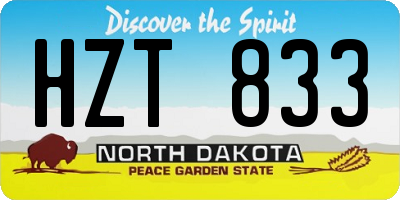 ND license plate HZT833