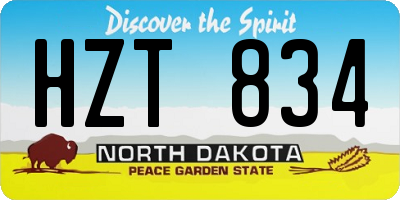 ND license plate HZT834