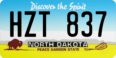 ND license plate HZT837