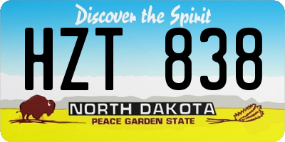 ND license plate HZT838