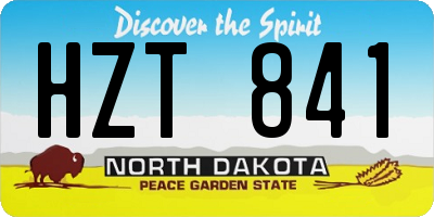 ND license plate HZT841