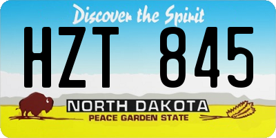 ND license plate HZT845