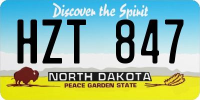ND license plate HZT847