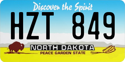 ND license plate HZT849
