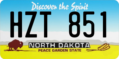 ND license plate HZT851