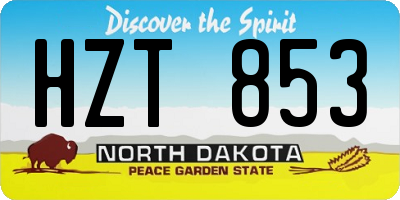 ND license plate HZT853