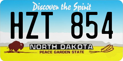 ND license plate HZT854