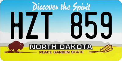 ND license plate HZT859