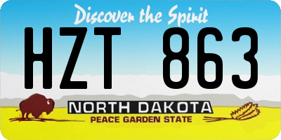 ND license plate HZT863