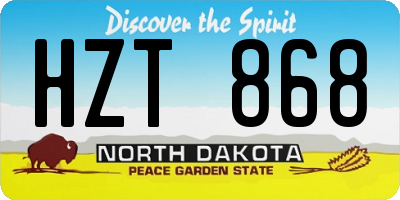 ND license plate HZT868
