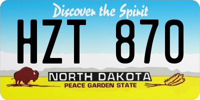 ND license plate HZT870