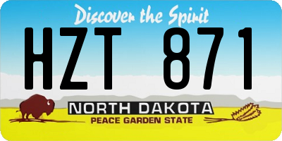 ND license plate HZT871
