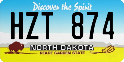 ND license plate HZT874