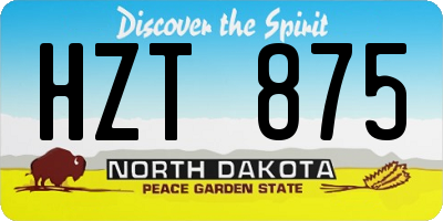 ND license plate HZT875