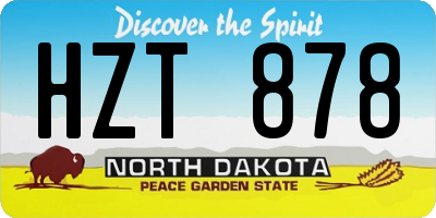 ND license plate HZT878