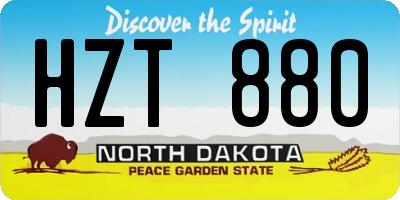 ND license plate HZT880