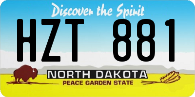 ND license plate HZT881