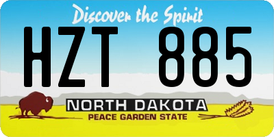 ND license plate HZT885