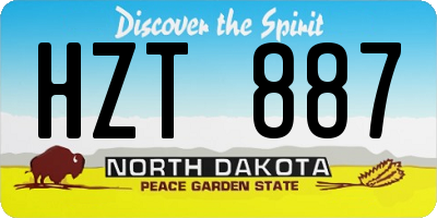 ND license plate HZT887