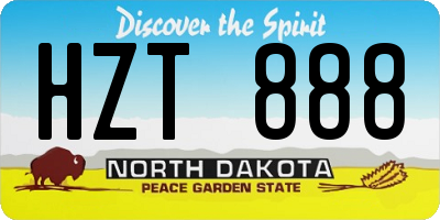 ND license plate HZT888