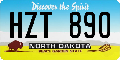 ND license plate HZT890