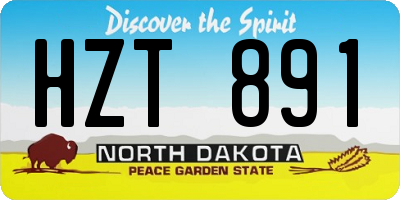 ND license plate HZT891