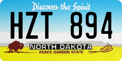 ND license plate HZT894