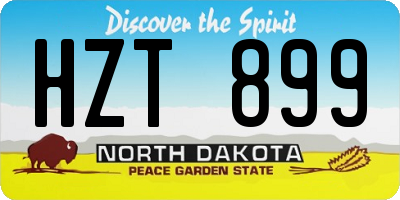 ND license plate HZT899