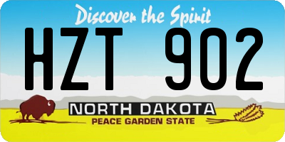 ND license plate HZT902