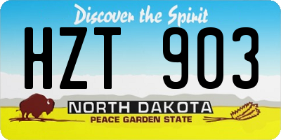 ND license plate HZT903