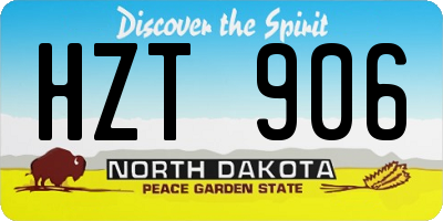 ND license plate HZT906